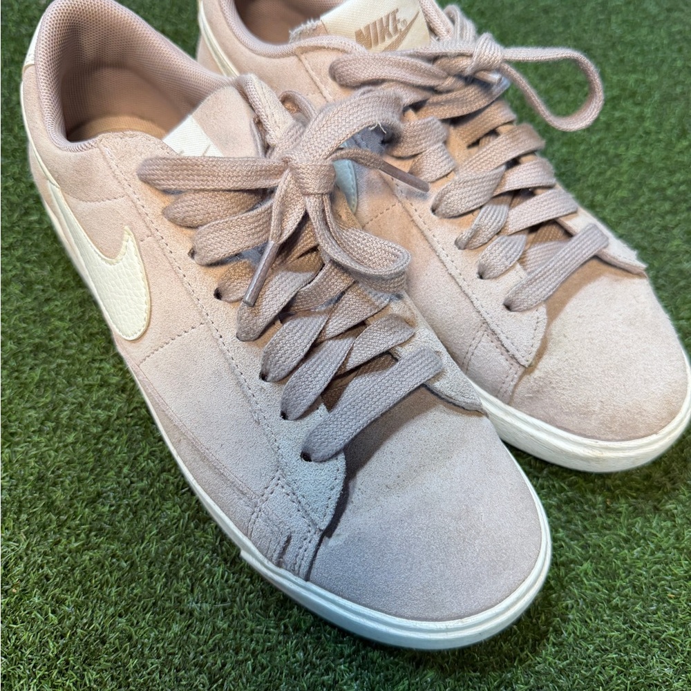 Nike Women’s Suede Low-Top Sneakers in Light Pink